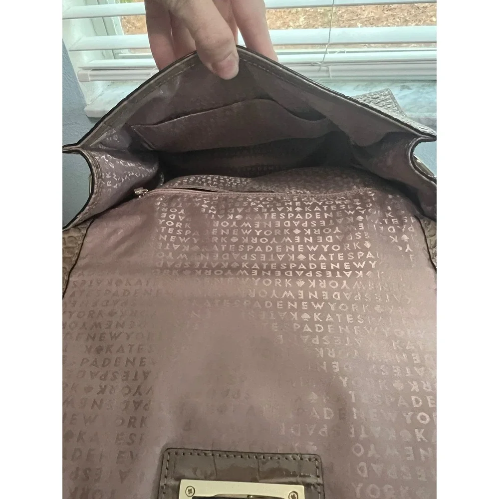 Kate‎ Spade Satchel Top Handle Croc Embossed Leather Handbag Purse